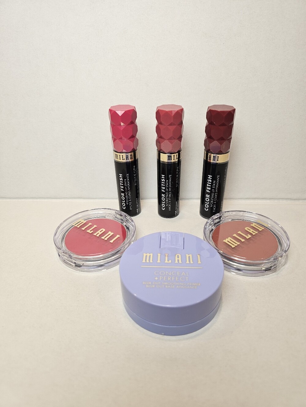 Milani Makeup Bundle NEW Color Fetish Lipsticks + Blush + Primer 6pc Set